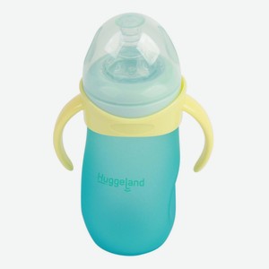 Бутылочка стеклянная с силиконовым покрытием Huggeland с рождения