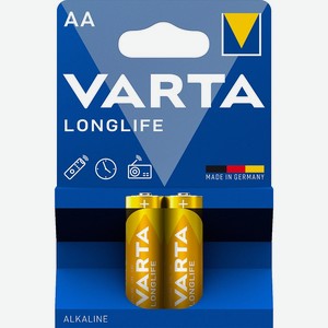 Батарейки Varta Longlife AA LR6 щелочные, 2 шт.