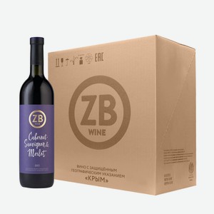 Вино тихое красное сухое ZB Wine CABERNET-SAUVIGNON&MERLOT 2021 (6 шт.) 0.75 л