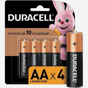 AA Батарейка Duracell Basic CN LR6-4BL MN1500, 4 шт.