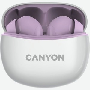 Наушники Canyon TWS-5, Bluetooth, вкладыши, фиолетовый [cns-tws5pu]
