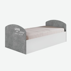 Кровать Юниор-2 Лофт бетон светлый / белый