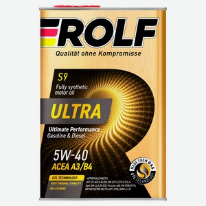 Масло моторное синтетическое Rolf Ultra 5W40 A3/B4 SP, 4 л