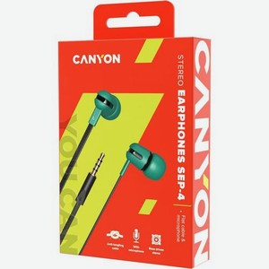 Наушники Canyon SEP-4, 3.5 мм, вкладыши, зеленый [cns-cep4g]