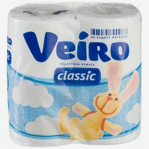 Туалетная бумага Veiro Classic двухслойная, 4 шт