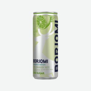 Напиток газированный Borjomi Flavored Water лайм-кориандр, 330 мл, металлическая банка