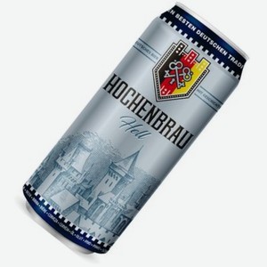Пиво Hochenbrau Hell светлое фильтрованное пастеризованное 4,6% 0,5 л