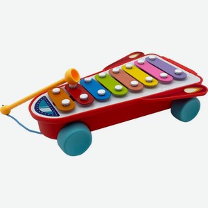 Игрушка развивающая Huanger «Ракета» ксилофон-каталка, красная