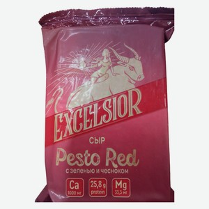 БЗМЖ Сыр Pesto Red Exc зелень+чеснок, 45%, 180г