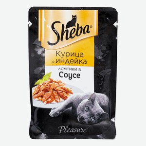 Влажный корм для кошек Sheba Ломтики в соусе с курицей и индейкой 85 г