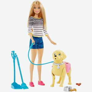 Кукла Barbie «Прогулка с питомцем» 33 см