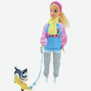 Кукла Anlily 29 см «Зимняя прогулка» с собакой