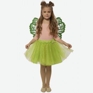 Карнавальный костюм для девочки Вестифика  Фея Винкс Блум  юбка и крылья, зеленый (104-110)