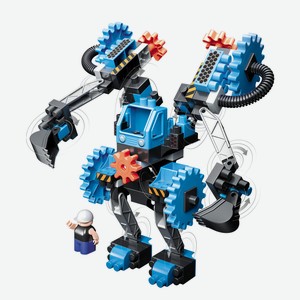 Конструктор Bauer «Technobot. Набор с большим роботом и пилотом в коробке» голубой