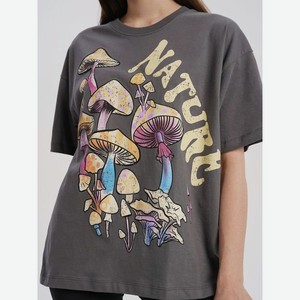Хлопковая футболка с принтом грибов