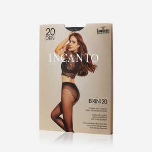 Женские колготки INCANTO Bikini с ажурными трусиками-бикини 20den Nero 2 размер