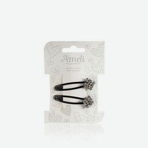Заколки - клик-клак Ameli для волос , со стразами 2шт