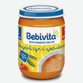 Суп овощной  Бэбивита  с цыпленком ст/б 190г