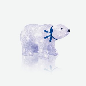 Фигура Glos Полярный медведь холодный белый 40Led, 21см Россия