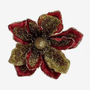 Цветок магнолия ChristmasDeLux бордовая, 18см Таиланд