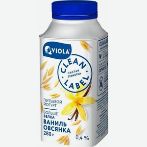 Йогурт Viola Clean Label ваниль-овсянка 0.4%, 280г