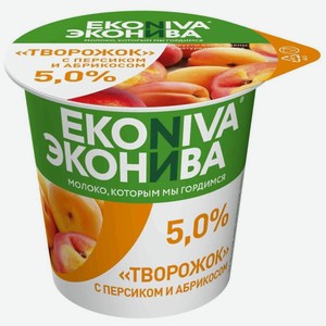 Творожок ЭкоНива персик-абрикос 5%, 125 г
