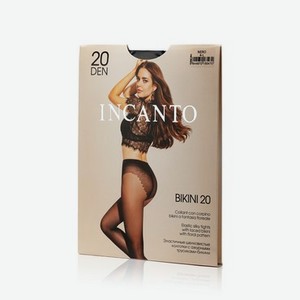 Женские колготки INCANTO Bikini с ажурными трусиками-бикини 20den Nero 4 размер