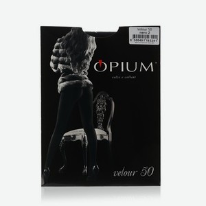 Женские колготки Opium Velour 50den Nero 2 размер
