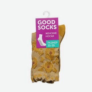 Женские ажурные носки Good Socks   Цветы   Бежевый р.35-39
