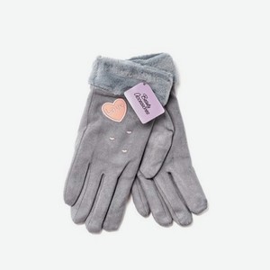 Женские перчатки Atto , серые с сердечком , M