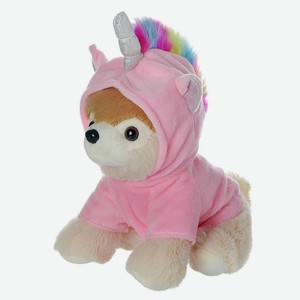 Мягкая игрушка Abtoys «Модные питомцы» Собачка в розовом костюме Единорожки, 18 см