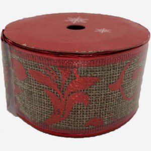 Лента декоративная 5054 цвет: красно-коричневый, 4×270 см