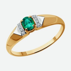 Кольцо SOKOLOV Diamonds из золота с бриллиантами и изумрудом 3010540, размер 17