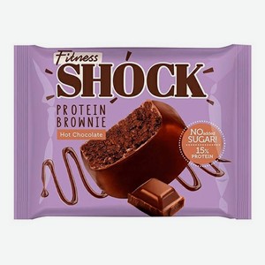 Пирожное FitnesShock Брауни горячий шоколад глазированное 50 г