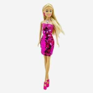 Кукла Anlily в блестящем розовом платье с пайетками 29 см