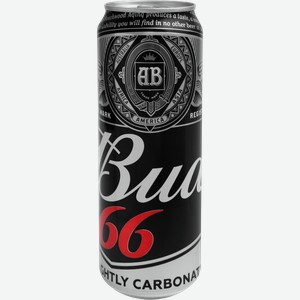 Пиво Bud 66 светлое фильтрованное пастеризованное 4.3% 450мл
