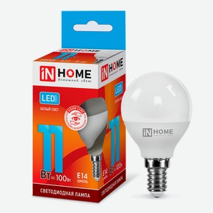 Лампа светодиодная IN HOME 11Вт-230В-4000К–E14, колба P45 шар