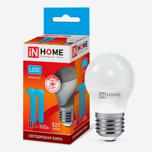 Лампа светодиодная IN HOME 11Вт-230В-4000К–E27, колба P45 шар