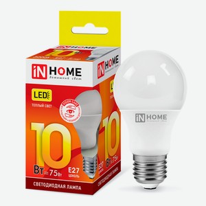Лампа светодиодная IN HOME 10Вт-230В-3000К–E27, колба А60
