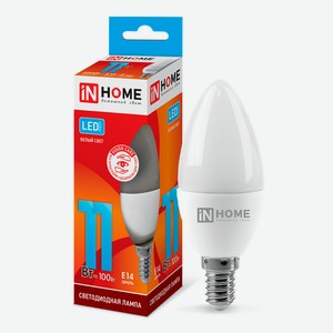 Лампа светодиодная IN HOME 11Вт-230В-4000К–E14, колба C37 свеча