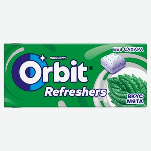 Резинка жевательная Orbit Refreshers со вкусом мяты без сахара, 16 г