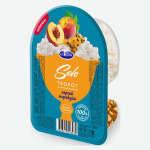 БЗМЖ Творог Экомилк Solo десертный 5% персик/маракуйя 180г
