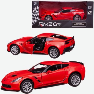Легковой автомобиль Uni-Fortune «RMZ City Chevrolet Corvette Sport» металлический с открывающимися дверьми 1:32, красный