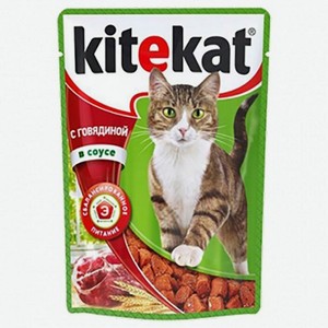 Корм для кошек Kitekat С говядиной в соусе, 85 г