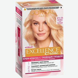 Краска для волос L’Oréal Paris Excellence Creme тон 10.21 Светло-светло русый перламутровый осветляющий