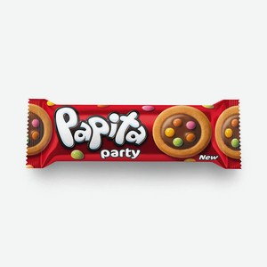 Печенье покрытое шоколадом и драже-конфетами PAPITA PARTY 63г