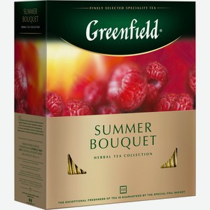 Чай травяной Greenfield Summer Bouquet со вкусом и ароматом малины в пакетиках, 100 шт, 200 г