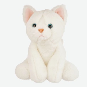 Мягкая игрушка Huggeland «Белый кот» 33 см