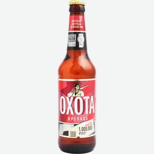 Пиво Охота Крепкое светлое фильтрованное пастеризованное 8.1% 450мл