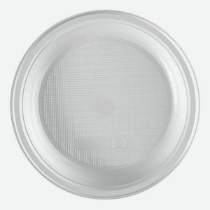 Тарелка одноразовая пластиковая 180х180 мм белая